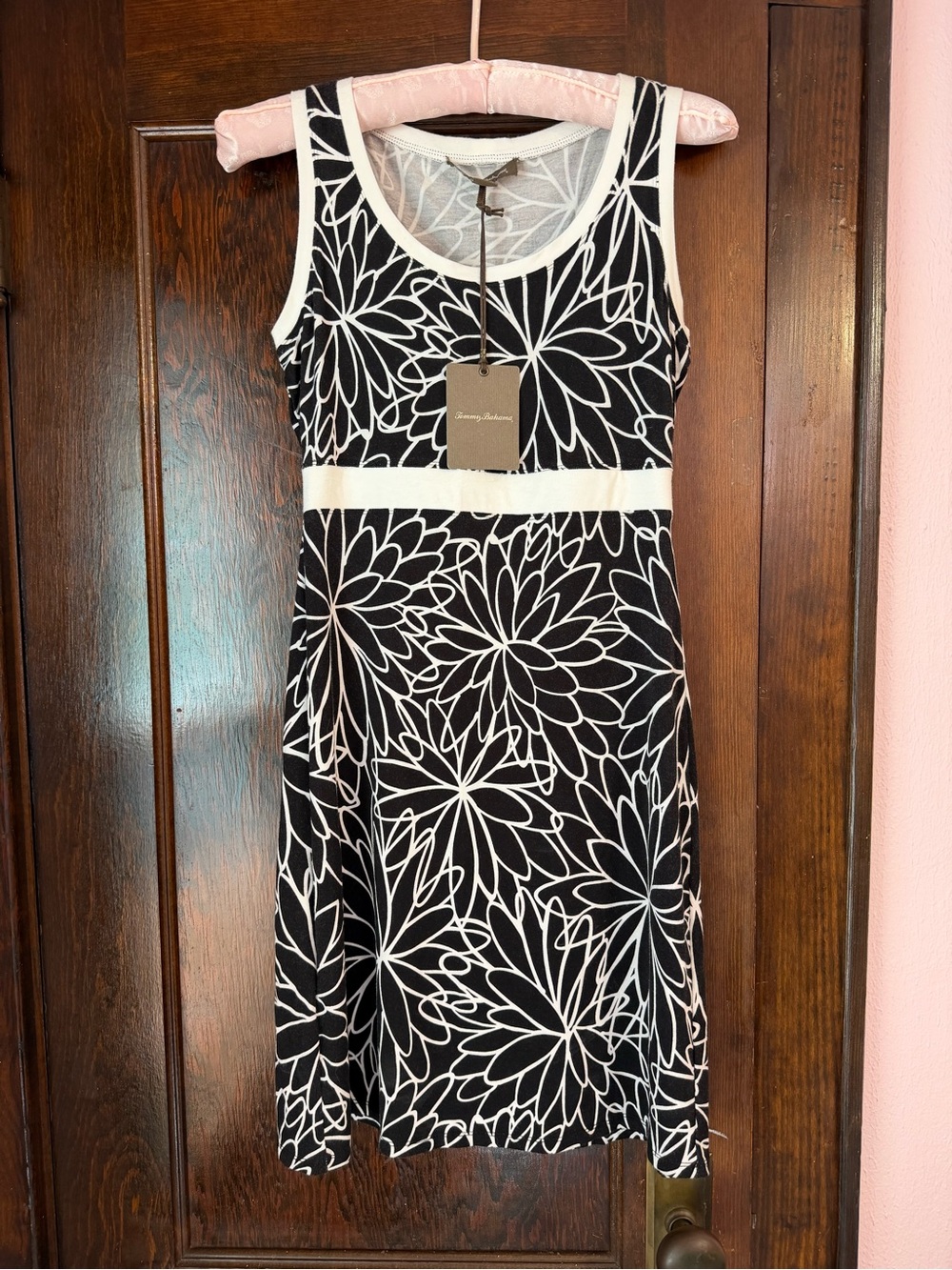 Tommy Bahama Black & White Floral Tank Mini Dress